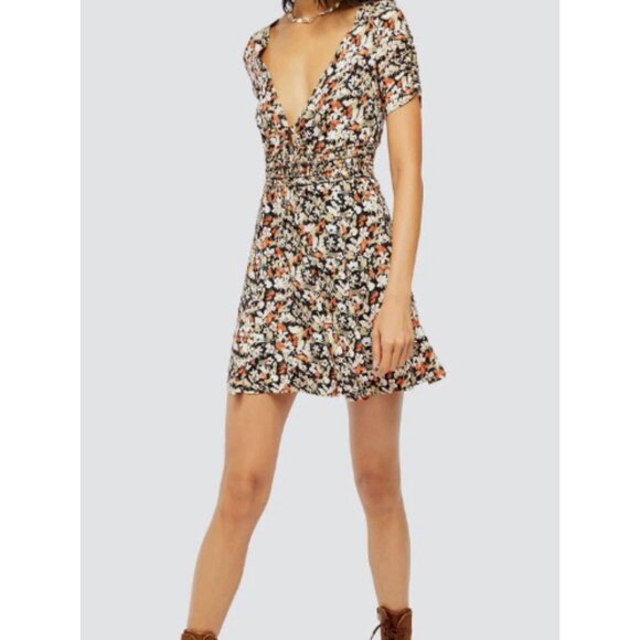 NEW Free People Forget Me Not Mini Dress in Black Combo 8 26333 - Picture 2 of 15